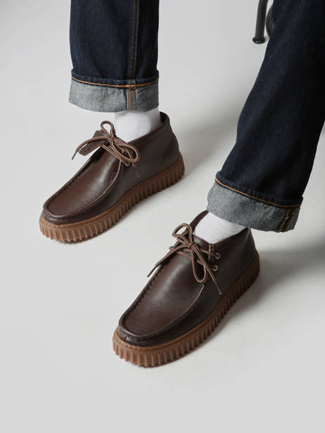 Enkelhoge Derby Veterschoenen Torhill Uit Leder Clarks Bruin men 26183425 ander zicht 1