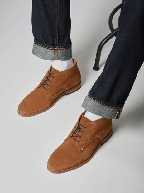 Enkelhoge Stadsschoenen Uit Leder Tommy hilfiger Bruin men 5726GVQ ander zicht 1