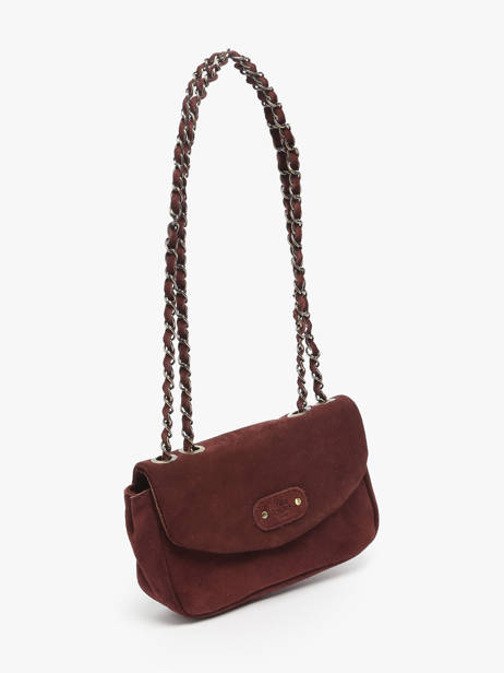 Cross Body Tas Vintage Leder Mila louise Beige vintage 23040V ander zicht 1