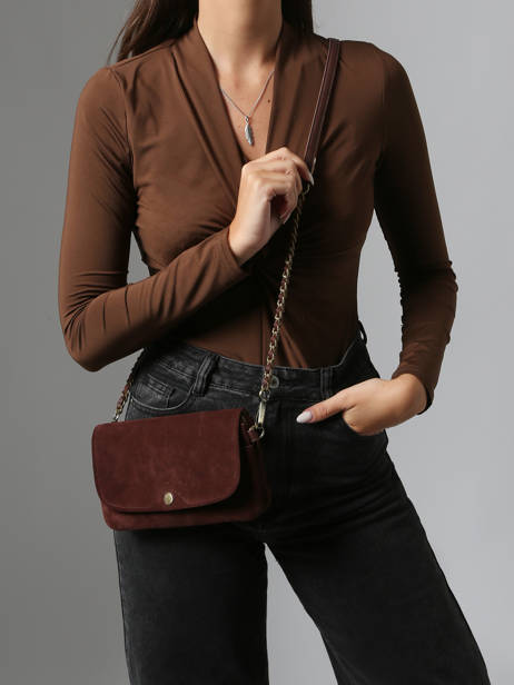 Cross Body Tas Vintage Leder Mila louise Beige vintage 3783VC ander zicht 1