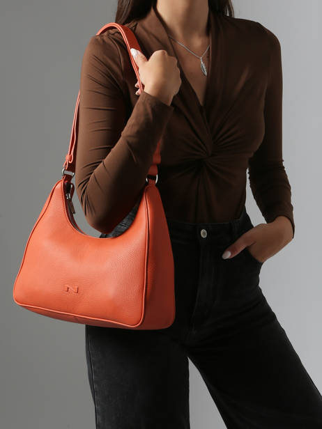 Schoudertas Manaus Leder Nathan baume Oranje brasil 2 ander zicht 1