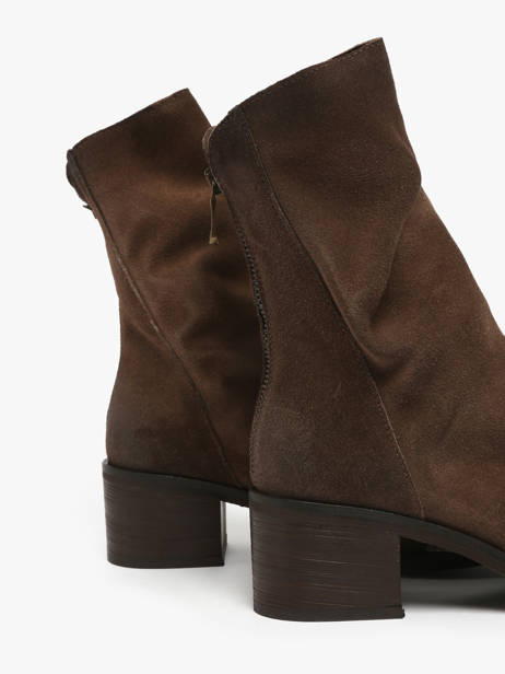 Enkellaarsjes Met Hak Uit Leder Metisse Bruin women TC2177 ander zicht 2