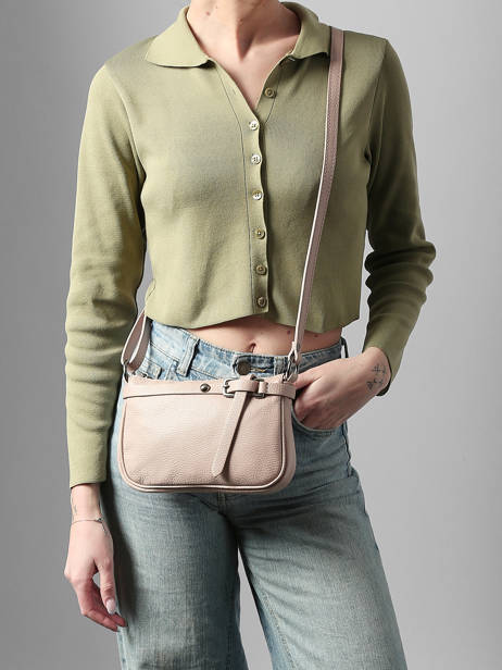 Cross Body Tas Caviar Leder Milano Beige caviar G1421N ander zicht 1