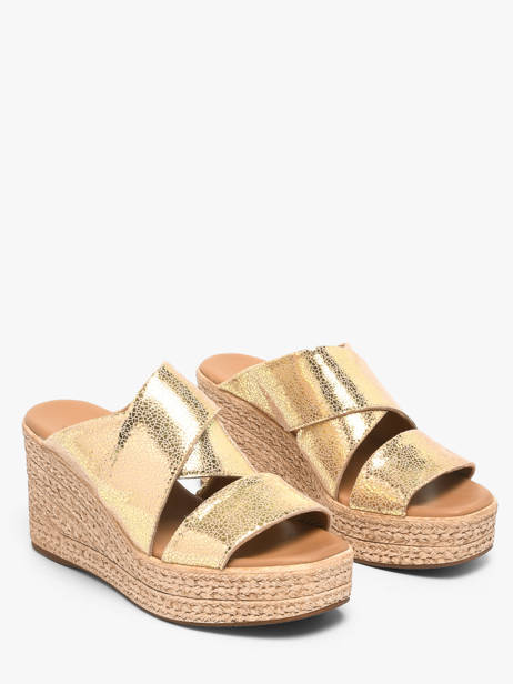 Slippers Met Sleehak Uit Leder Aliwell Goud women A126190 ander zicht 1