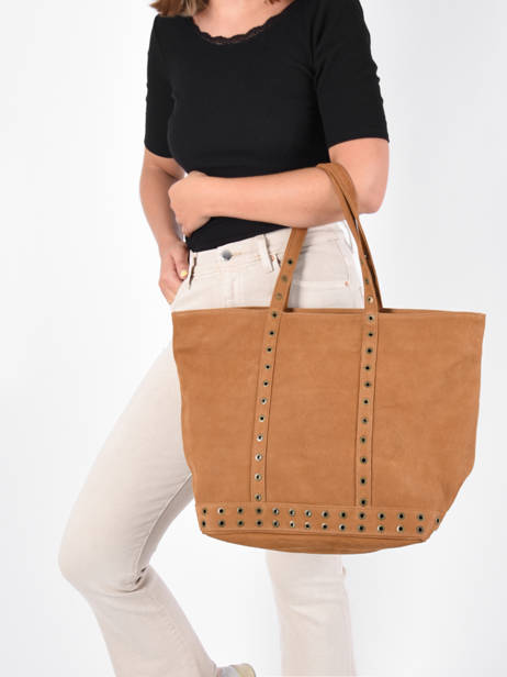 Handtas Cabas Cuir Leder Vanessa bruno Bruin cabas cuir 22V40409 ander zicht 1