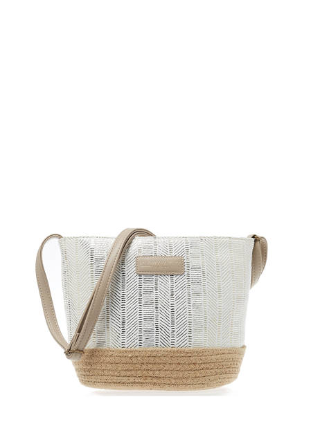 Cross Body Tas Irisé Raffia Le voyage en panier Wit guimauve PM289